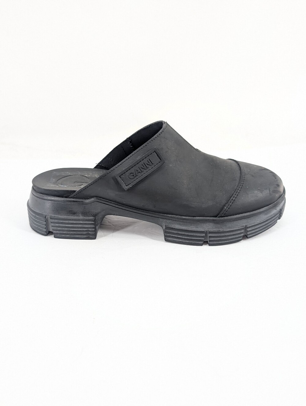 GANNI Chunky Platform Rubber City Mule Clogs Black Size 38 / 7.5 / 8 - Picture 4 of 10